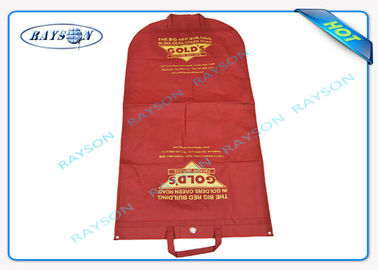Yellow Long Handle Suit Jacket Cover Non Woven Fabric Bags Professional Fashion