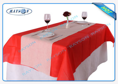 Pink Red Non Woven Tablecloth Vinyl Table Covers Napkins Customer Label